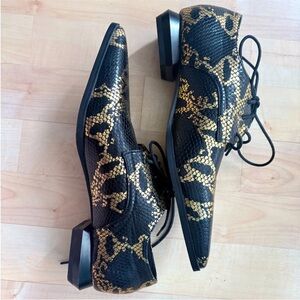 Avant Garde Pointy Faux Snakeskin Oxford.